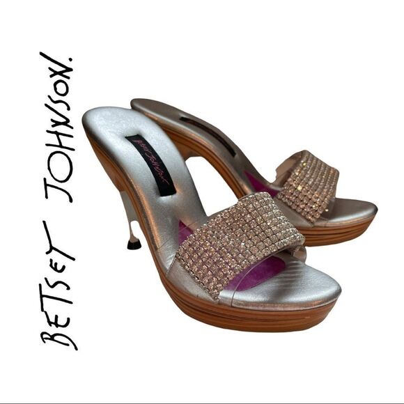 Betsey Johnson Rhinestone Heels - Picture 1 of 9